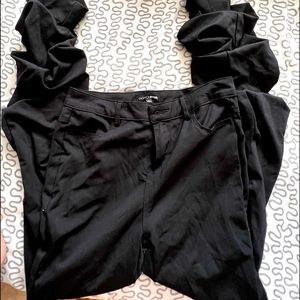 Black ruffled jeggings from fashion nova